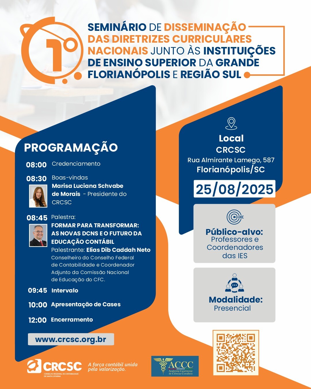 diretrizes-curriculares-nacionais-serao-debatidas-com-instituicoes-de-ensino-superior-da-grande-florianopolis-e-regiao-sul-em-seminario-do-crcsc