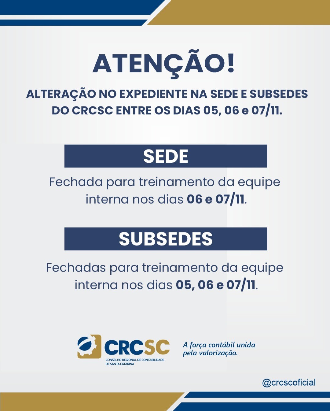 crcsc-comunica-alteracao-temporaria-no-expediente-para-treinamento-interno