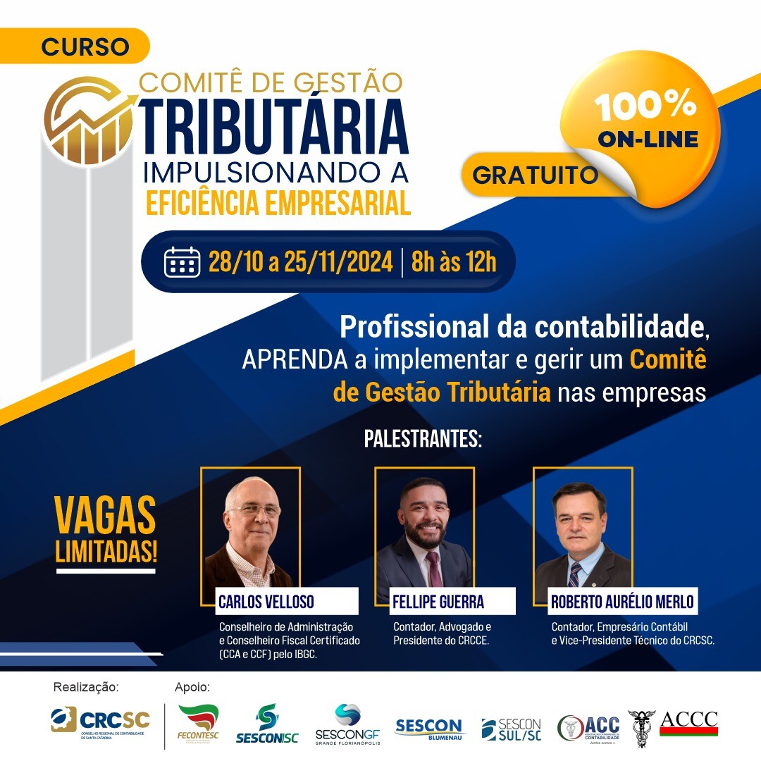 comite-de-gestao-tributaria-sera-tema-curso-oferecido-pelo-crcsc